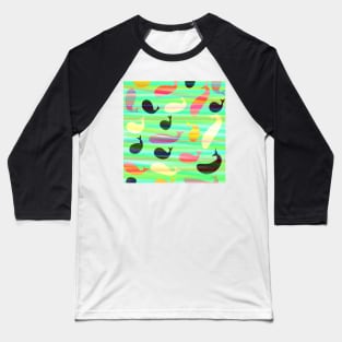 Colorful crayon whales Baseball T-Shirt